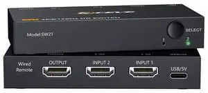 HDMI switcher, 8K 60Hz high-definition computer-to-TV video splitter, dual-input single-output HDMI bidirectional switcher