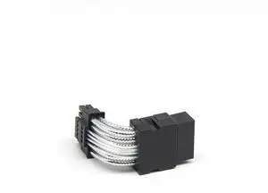 Power supply, graphics card extension cable, 90-degree right-angle adapter, going along the back panel, 12+4Pin male-to-female VGA adapter cable