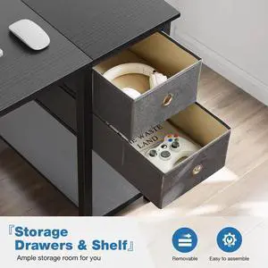Gianna 40 inch Computer Desk with Storage Drawers, PC Table for Home Office Small Spaces