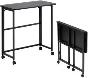Folding Writing Desk Computer Desk for Small Space,31.5" Folding Desk for Study, Home Office,Small Spaces,black
