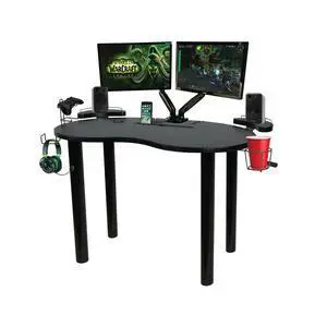 Atlantic Eclipse Space-Saving Gaming Desk with Storage, 29" H, Black