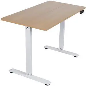 ACEssentials Electric Height Adjustable Sit/Stand Desk, Natural Wood/White, Teen/Adult 43.3x23.6x40