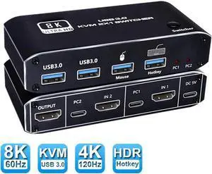 2023 Best HDMI 2.1 KVM Switch 4K 120Hz HDMI USB KVM Switch Dual Port USB HDMI 2.1 Switcher 2X1 4K 60Hz 8K 60Hz 2 PC 1 Monitor 2023 Best HDMI 2.1 KVM Switch 4K 120Hz HDMI USB KVM Switch Dual Port USB HDMI 2.1 Switcher 2X1 4K 60Hz 8K 60Hz 2 PC 1 Monitor