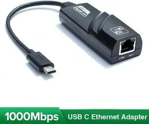DIXSG Plug & Play USB C to Ethernet Adapter Laptop PC Gigabit Ethernet LAN Network Adapter (Type-C to Gigabit Ethernet, Ethernet to USB, Ethernet Adapter for Laptop) Supporting 10/100/1000Mbps