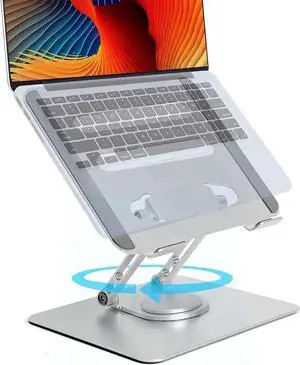DIXSG T360 Laptop Stand Anti-Shake with Heavy Swivel Base, Ergonomic Multi-Angle Adjustable Laptop Stand Riser iPad Holder for MacBook Pro/Air, Surface Laptop, Tablet UP to 17 inches