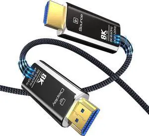 DIXSG CL3 8K Fiber Optic HDMI 2.1 Cable 65Feet Braided Nylon, Supports Ultra High Speed 48Gbps 8K@60Hz 4K@120Hz Dynamic HDR, eARC,ARR, Dolby Atmos, for PS5/Xbox Series X/Apple TV 4K, Roku - White DIXSG CL3 8K Fiber Optic HDMI 2.1 Cable 65Feet Braided Nylon, Supports Ultra High Speed 48Gbps 8K@60Hz 4K@120Hz Dynamic HDR, eARC,ARR, Dolby Atmos, for PS5/Xbox Series X/Apple TV 4K, Roku - White