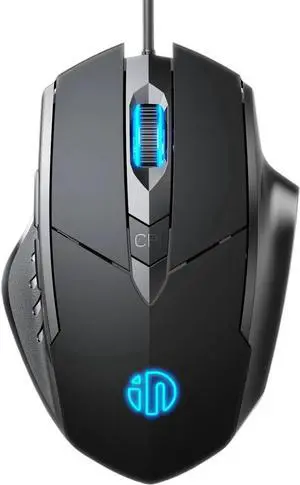 USB Wired Mouse, Ergonomic Design, up to 3200 DPI Adjustable and 6 Buttons, Optimised USB Wired Optical Mouse, Gaming Mouse for PC Laptop Computer for Working and Gaming (Black) giyqxHw