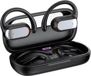 Open Ear Headphones Wireless 5.4 Earbuds Support 2 Devices Connecting Over-Ear Touch Control 16mm Speakers Ear Buds IP6 Waterproof Earphones 45H Playback LED Power Display Headset for Gym