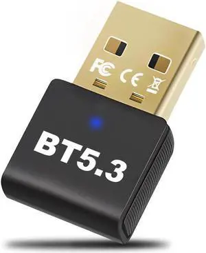 USB Bluetooth 5.3 Adapter for PC Desktop, 20M Wireless Transmitter Dongle for Windows 11/10/8.1 Computer Laptop, Plug & Play, Pair w/Bluetooth Headset Headphones Speaker Keyboard Mouse Printer