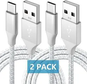 USB A to USB C Cable Fast Charge Cable, [2-Pack / 6.6ft] USB A to USB Type C Nylon-Braided Charger Cord for S-a-m-s-u-n-g Galaxy S23 S22 S21 S20, Z Fold 4 3/Flip 4 3 5G, Note 20 10 9, Mo-to G etc.