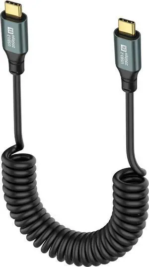 Coiled USB C to USB C Cable USB 3.2 Type C 20Gbps PD 100W 8K@60Hz Fast Charging Data Cable for Phone, Tablet and Other USB Devices C-1.8M Coiled USB C to USB C Cable USB 3.2 Type C 20Gbps PD 100W 8K@60Hz Fast Charging Data Cable for Phone, Tablet and Other USB Devices C-1.8M