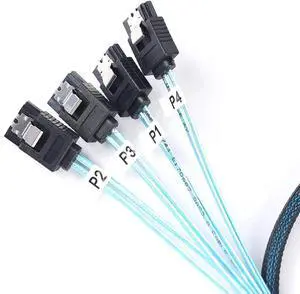 MINI SAS to SATA Cable:1M SFF-8643 to SATA Forward Breakout Cable Mini SAS HD SFF8643 Controller to Hard Drive Cable (3.3FT)