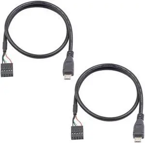DIXSG USB Header to Micro USB Cable 1.65FT/50CM, Micro USB Male to 9 Pin Motherboard Female Adapter Dupont Extended Cable for Motherboard Header 2 Pack DIXSG USB Header to Micro USB Cable 1.65FT/50CM, Micro USB Male to 9 Pin Motherboard Female Adapter Dupont Extended Cable for Motherboard Header 2 Pack