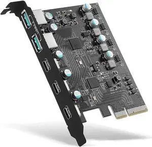 DIXSG PCIe to USB 3.2 Gen 2 Adapter Card with 20 Gbps Bandwidth 5-Port (3X USB C -2X USB A) PCI Express Expansion Card Internal USB Hub PCI-E Add-on Cards Riser for Windows 10/8/7 and MAC OS 10.8.2 Ab DIXSG PCIe to USB 3.2 Gen 2 Adapter Card with 20 Gbps Bandwidth 5-Port (3X USB C -2X USB A) PCI Express Expansion Card Internal USB Hub PCI-E Add-on Cards Riser for Windows 10/8/7 and MAC OS 10.8.2 Ab