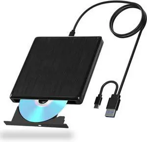 DIXSG USB CD/DVD External Drive, USB 3.0 and Type-C External CD/DVD Drive for Laptop, CD ROM External Drive for PC with Extended Data Cable, Portable CD Burner DVD Reader for Windows Linux Mac OS DIXSG USB CD/DVD External Drive, USB 3.0 and Type-C External CD/DVD Drive for Laptop, CD ROM External Drive for PC with Extended Data Cable, Portable CD Burner DVD Reader for Windows Linux Mac OS