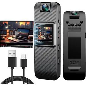 DIXSG Mini Body Camera HD 1080P Portable Video Recorder, Small Security Camera with 1.3 Inch Night Vision, 180° Rotatable Lens, Wearable Body Camera for Police Enforcement DIXSG Mini Body Camera HD 1080P Portable Video Recorder, Small Security Camera with 1.3 Inch Night Vision, 180° Rotatable Lens, Wearable Body Camera for Police Enforcement