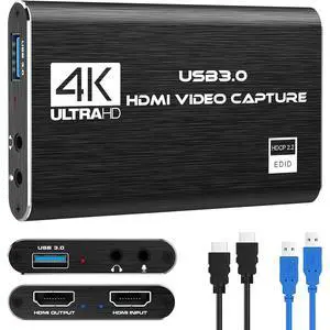 DIXSG PabJUT 4K Video Capture Card with USB Cable Microphone DIXSG PabJUT 4K Video Capture Card with USB Cable Microphone