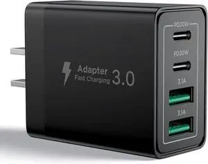 USB C Charger Block, 40W Fast Charging Block Type C Charging Block 4-Port Dual Port PD+QC Wall Charger Head Cube for iPhone 17 16 15 14 13 12 11 Pro Max XS, iPad, Samsung Phone, Tablet BLACK USB C Charger Block, 40W Fast Charging Block Type C Charging Block 4-Port Dual Port PD+QC Wall Charger Head Cube for iPhone 17 16 15 14 13 12 11 Pro Max XS, iPad, Samsung Phone, Tablet BLACK