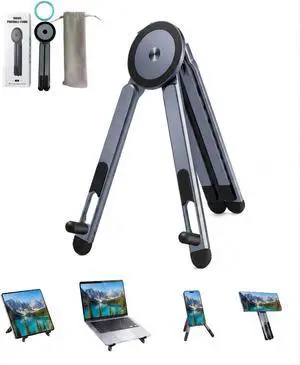 Foldable Magnetic Laptop Stand, Portable Aluminum Ergonomic Riser | Compatible with Pad and laptops up to 16", aerospace aluminum, 8-Level adjustable height, lightweight for office & travel Foldable Magnetic Laptop Stand, Portable Aluminum Ergonomic Riser | Compatible with Pad and laptops up to 16", aerospace aluminum, 8-Level adjustable height, lightweight for office & travel