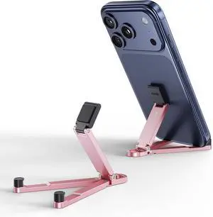 Portable Foldable Pocket Phone Stand with Keychain for Desk Travel(Blue) | Mini aluminum, adjustable kickstand, lightweight metal, slim compact for office, plane Pink Portable Foldable Pocket Phone Stand with Keychain for Desk Travel(Blue) | Mini aluminum, adjustable kickstand, lightweight metal, slim compact for office, plane Pink