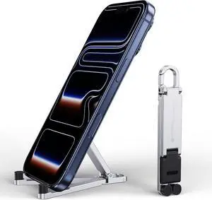 Portable Foldable Pocket Phone Stand with Keychain for Desk Travel(Blue) | Mini aluminum, adjustable kickstand, lightweight metal, slim compact for office, plane Silver Portable Foldable Pocket Phone Stand with Keychain for Desk Travel(Blue) | Mini aluminum, adjustable kickstand, lightweight metal, slim compact for office, plane Silver