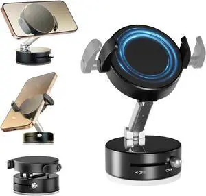 Universal Clamp&Magnetic Suction Cup Phone Holder,360°Foldable Phone Mount for Car/Dashboard/Desk Compatible with All Phones 4-7" Universal Clamp&Magnetic Suction Cup Phone Holder,360°Foldable Phone Mount for Car/Dashboard/Desk Compatible with All Phones 4-7"