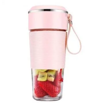 BDI Portable Juice Blender Cup with 6 Blades Ice Crusher & USB Rechargeable pink