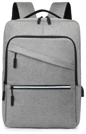 15.6 Inch Shockproof Backpack with USB Charging Water Resistant and Multi Purpose(grey)