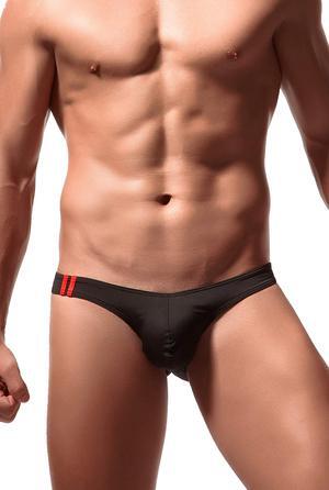 Newsywell Men's Stretchy Micro Bikinis Spandex Bulge Microfiber Low Rise Briefs Underwear Black Large