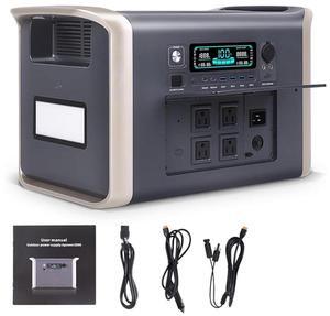 UAPOW 2400W Portable Power Station  LiFePO4 Battery - 2048Wh Solar Generator 2 Hr Fast Charge for Outdoor Camping RV Home Backup Power