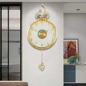 Wall Clock Fashionable Creative Luxury Swan Silent Quartz Watch Living Room Home Decoration