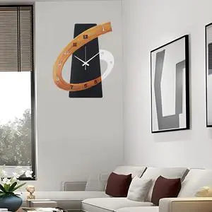 15.7" Analog Battery Powered Art Deco Silent Clock