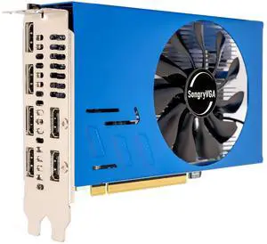 SongryVGA R7 350 HDMI×6 Multi Monitor Graphics Card,2GB GDDR5 PCIe 3.0 Dual Slot Design,Support Display Splitting for Stock Trading,Surveillance,Digital Signage