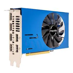 SongryVGA R7 350 HDMI×6 Multi Monitor Graphics Card,2GB GDDR5 PCIe 3.0 Dual Slot Design,Support Display Splitting for Stock Trading,Surveillance,Digital Signage