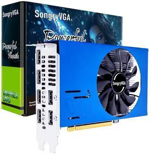 SongryVGA RX 580 4GB Multi-Screen Graphics Card,GDDR5 6 HDMI 2.0 Outputs PCIe 3.0 x16 Interface 6 Monitors Video Card for Stock Trading,Video Wall Display