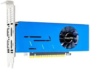 SongryVGA GT 730 2GB GDDR3 64-bit 4 HDMI Low Profile Graphics Card,Dual Slot,for Multi-Monitor,HTPC,Business PCs