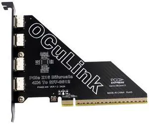 chenyang 4 Port Oculink to PCIe 4.0 X16 Adapter,SFF-8611/8612 to PCI Express Expansion Card Adapter with 12cm Slot Bracket