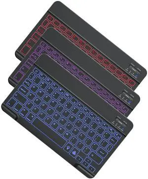 OMOTON Bluetooth Keyboard, Wireless Rechargeable Keyboard for iPad, iPad Pro, iPad Mini, iPad Air with Illuminated LED (Black)