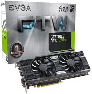 EVGA GeForce GTX 1050 Ti FTW Gaming Graphic Cards ACX 3.0, 4GB GDDR5, DX12 OSD Support (PXOC) Graphics Card 04G-P4-6258-KR