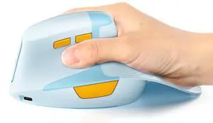 seenda Ergonomic Mouse Rechargeable, 2.4G USB & Type C Vertical Wireless Ergo Mouse with Instant Desktop Return Key, Quiet Click, Palm Rest, Anti-Slip Optical Mice for Mac OS, Windows, Blue