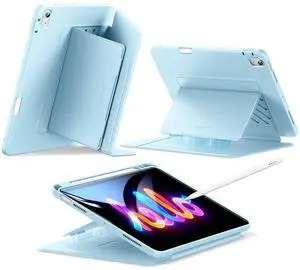 ESR for iPad Air 11 Inch Case M3/M2 (2025/2024), iPad Air 5th/4th Gen (2022/2020), Vertical Stand Cover, Multi Stand Angles, Ultra-Stable Case with Pencil Holder, Flip Series, Sky Blue