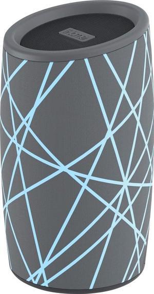 iHome IBT77 Portable Bluetooth Speaker with Speakerphone and Splashproof Fabric (Gray with/Light Blue)