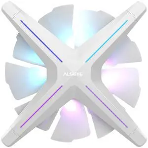 ALSEYE X12 Case Fan ARGB PWM Computer Air Cooling Fan - High Performance Silent Operation 120mm RGB CPU Cooling (White, Standard Blade)