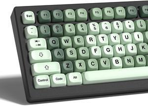 Womier PBT MOA Keycaps, Custom Keyboard Keycaps 60 65 75 100 Percent, Gradient Matcha Caps Set, 5 Side Dye Sublimation for Cherry Gateron MX Switches Keyboards, Green