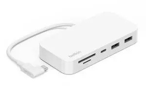 Belkin 6-in-1 USB-C Hub, iMac 24 inch Docking Station with SD & microSD Card Reader, Gigabit Ethernet, 2 USB-A Ports, and USB-C Port for Fast Data Transfers and Peripherals