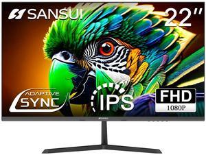 SANSUI Monitor 22 inch IPS 1080P 75hz Computer Monitor, HDMI,VGA Ports with 178degWide Viewing Angle/Adaptive Sync/Frame-Less/VESA Compatible for Office and Home(ES-22X3)
