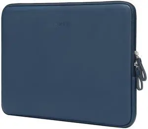 MOSISO Laptop Sleeve Bag 13 inch Compatible with MacBook Air 13.6 inch 2025-2022 M4 M3 M2/Air 13 inch 2022-2018 M1/Pro 13 2025-2016 M2 M1, PU Leather Padded Bag Waterproof Case, Peacock Blue