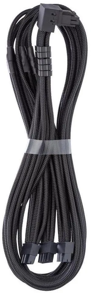CableMod C-Series Pro ModMesh Sleeved 12V-2x6 12VHPWR 90° StealthSense PCIe Cable for Corsair Type 5 RMX Shift - Variant B (Black, 90° 16-pin to Triple 8-pin, 65cm)