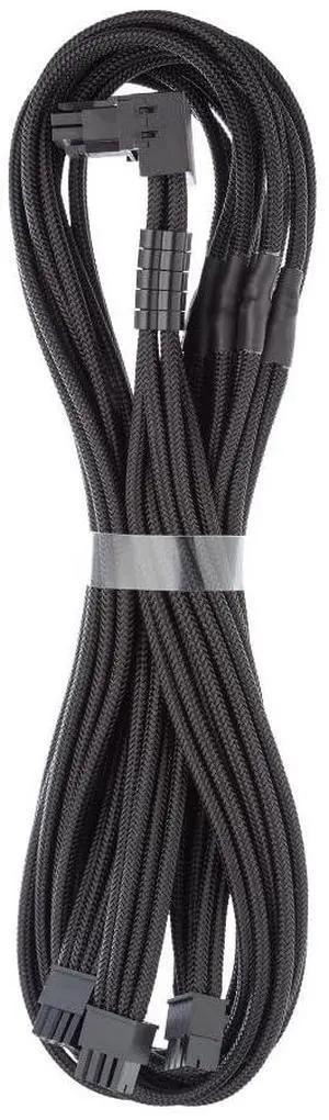 CableMod C-Series Pro ModMesh Sleeved 12V-2x6 12VHPWR 90° StealthSense PCIe Cable for Corsair Type 5 RMX Shift - Variant A (Black, 90° 16-pin to Triple 8-pin, 65cm)