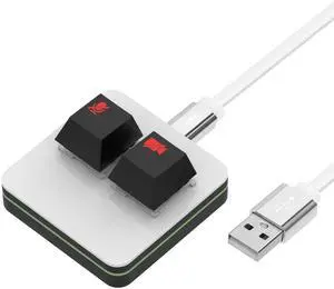 Geekria RGB Meeting Mute Controller Compatible with macOS Microsoft Teams App, Mute/Unmute Mic Audio, Stop/Start Video, Mechanical Keyboard Buttons for Online Class, Conference (White)